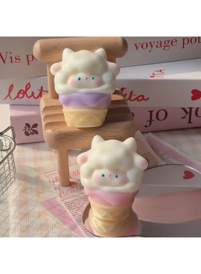 Purple Ice Cream Cone Sheep Toy Slow Rebound TPR Kawaii Sensory Squeeze Gift - Image 5