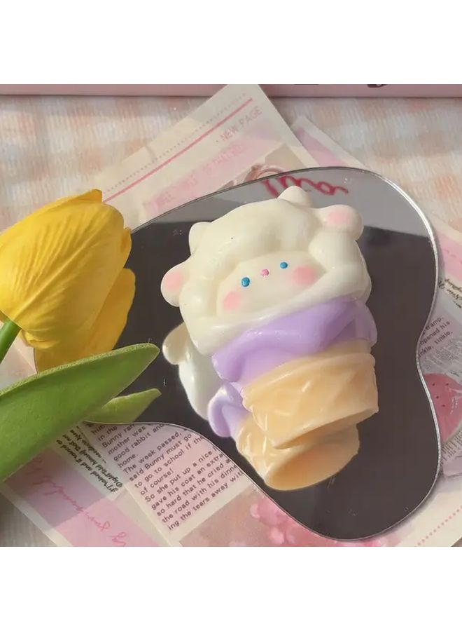 Purple Ice Cream Cone Sheep Toy Slow Rebound TPR Kawaii Sensory Squeeze Gift - Image 3