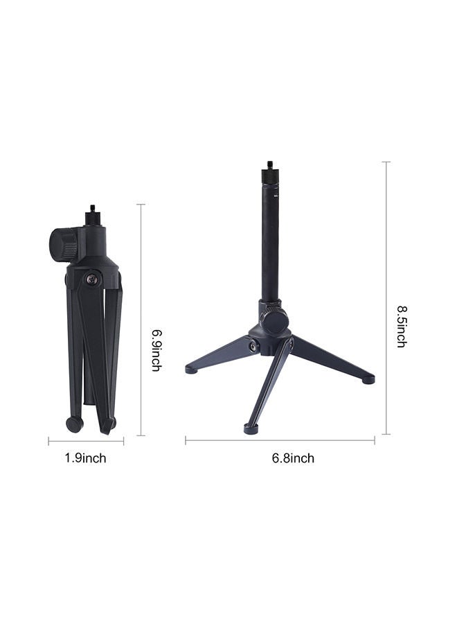 NIBEMINENT Portable Sturdy Desktop Adjustable Tripod Stand Black  - Image 3