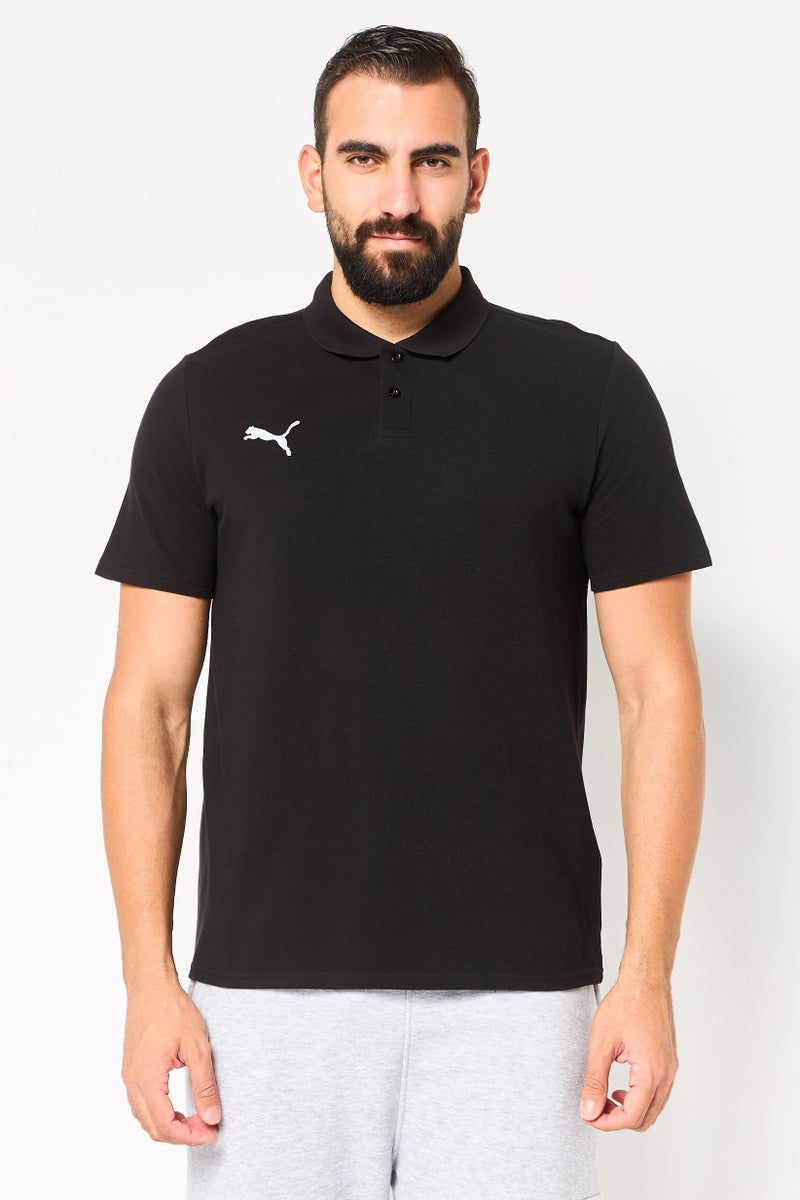 PUMA تي شيرت بولو كرة القدم للرجال بأكمام قصيرة، أسود - Image 1