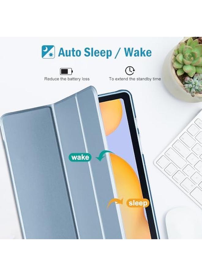 Procases Cover For Galaxy Tab S6 Lite 10.4 Case 2022 2020 With S Pen Holder Sm P613 P619 610 P615 P617 Slim Trifold Stand Folio Case Soft Tpu Translucent Back Cover Support Auto Wake Sleep Skyblue - Image 4