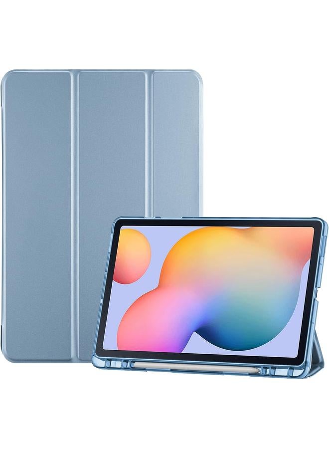 Procases Cover For Galaxy Tab S6 Lite 10.4 Case 2022 2020 With S Pen Holder Sm P613 P619 610 P615 P617 Slim Trifold Stand Folio Case Soft Tpu Translucent Back Cover Support Auto Wake Sleep Skyblue - Image 1