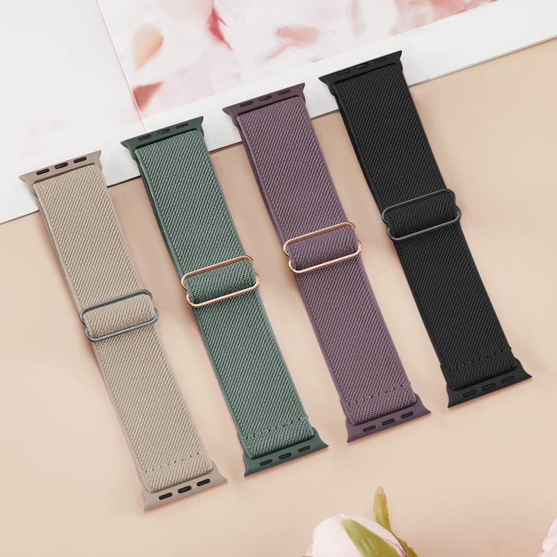 CCnutri Stretchy Nylon Solo Loop Bands Compatible with Apple Watch 38mm 40mm 41mm 42mm 44mm 45mm 46mm 49mm, Sport Elastic Wristbands Women Men Straps for iWatch Series 10/9/8/7/6/5/4/3/2/1/SE 2/Ultra/Ultra 2 - Image 4
