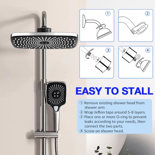 AMORIX Matte Black Showerhead Filter - 15 Stage Shower Filter for Hard Water, Reduces Chlorine, Softens Water, Prevents Dry Skin - Image 3