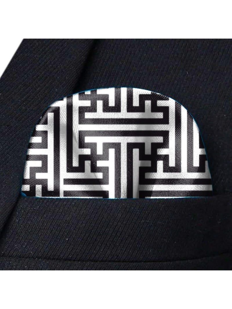 BLACKSMITH Aztec Pillar Printed Cravat with Matching Pocket Square for Men - Scarf Neckwear Cravat for Men with Matching Pocket Square - Image 3