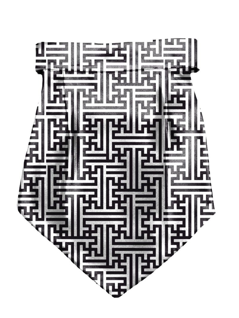 BLACKSMITH Aztec Pillar Printed Cravat with Matching Pocket Square for Men - Scarf Neckwear Cravat for Men with Matching Pocket Square - Image 1