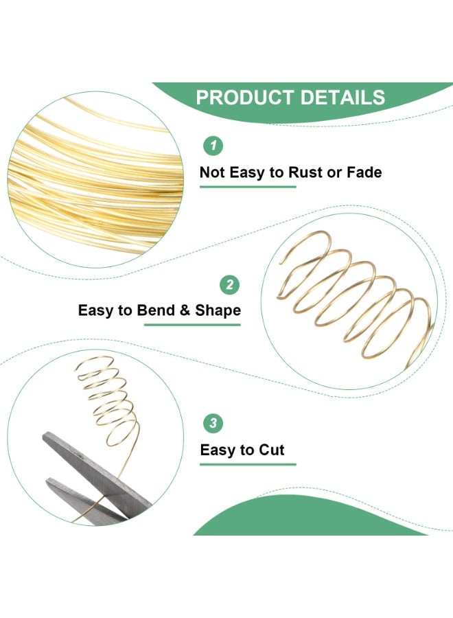 SUNSAR 0.3mm Jewelry Wire, 28 Gauge 328FT Craft Wire Copper Beading Wire for Jewelry Making/Planting/Weaving/DIY Crafting, Soft Metal Wires [100M, Gold] - Image 3