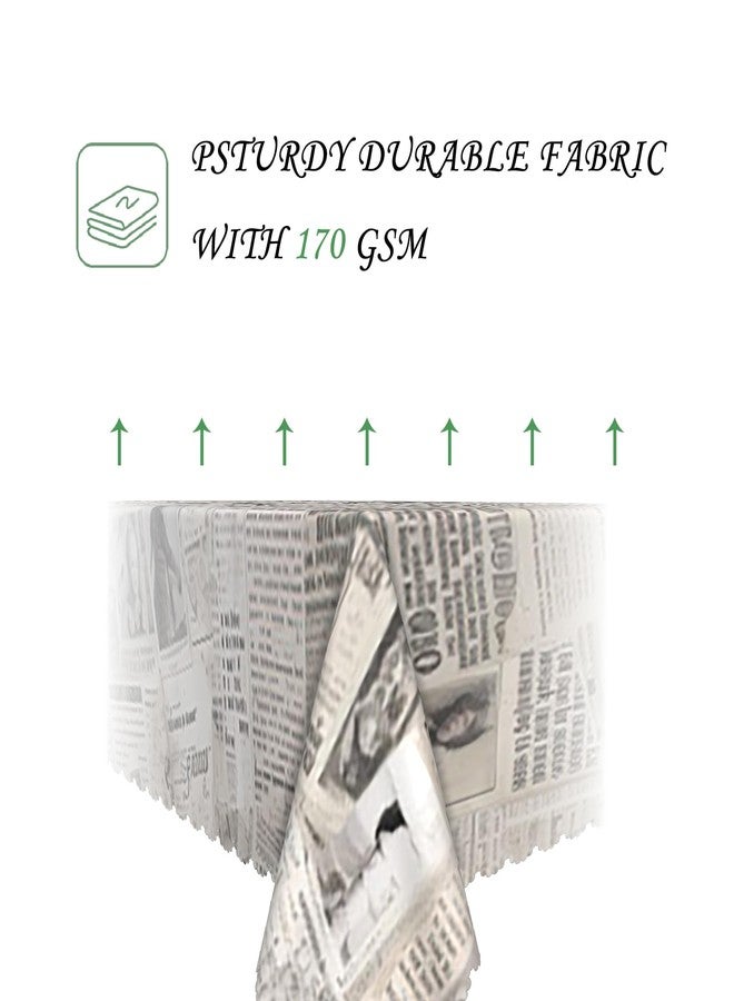 ggaimwf مفرش طاولة مستطيل عتيق من ggaimwf، مقاس 60×102 بوصة، مصنوع من ورق جرائد قديم، مقاوم للماء، بتصميم كلاسيكي أنيق، مناسب لغرف الطعام، ديكور المنزل، أو مقهى ريفي. - Image 3