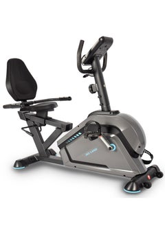 Sky Land Luxury Exercise Bike with Wheels | Magnetic Recumbent Bike with Backrest Seat, Fit Show App, Bluetooth & Tablet Rack for Home Use  - Image 1