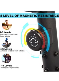 Sky Land Luxury Exercise Bike with Wheels | Magnetic Recumbent Bike with Backrest Seat, Fit Show App, Bluetooth & Tablet Rack for Home Use  - Image 4