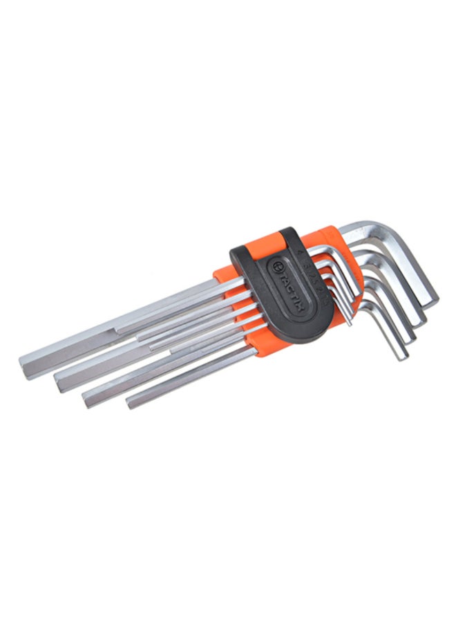 Tactix 9-Piece Metric Chrome-Vanadium Steel Long Hex Key Set Silver 25 x 4.5 x 10.5 cm 206001 - Image 1
