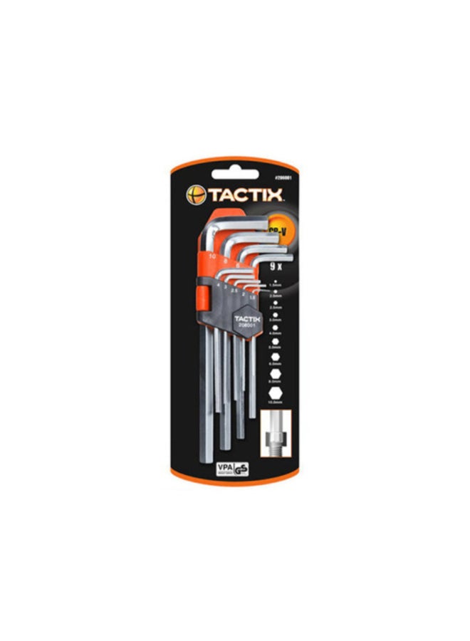 Tactix 9-Piece Metric Chrome-Vanadium Steel Long Hex Key Set Silver 25 x 4.5 x 10.5 cm 206001 - Image 3