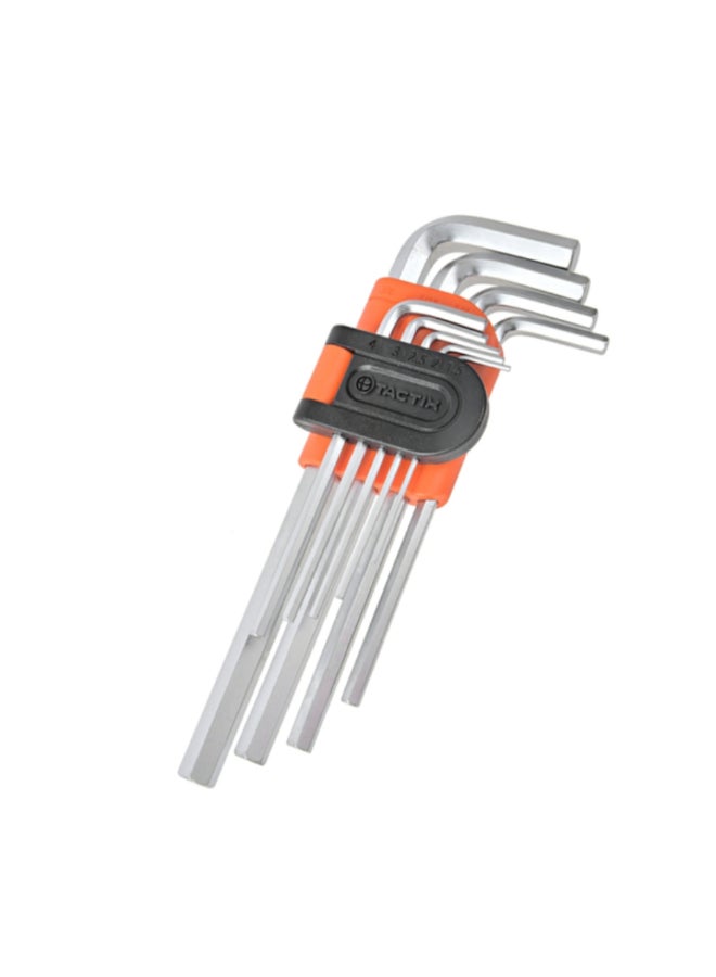 Tactix 9-Piece Metric Chrome-Vanadium Steel Long Hex Key Set Silver 25 x 4.5 x 10.5 cm 206001 - Image 2