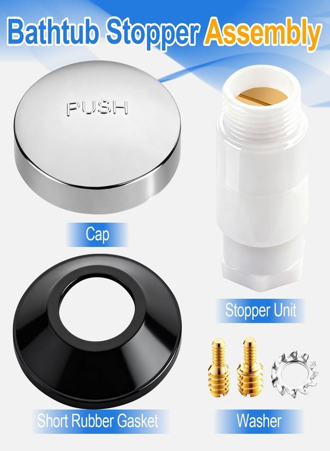 Coolfell 1 Sets Tub Stopper Bathtub Drain Stopper with 3/8'' and 5/16'' Thread Studs Adapter, Bathroom Tub Drain Stopper Compatible with K-1068204 (Chrome Cover) - Image 3