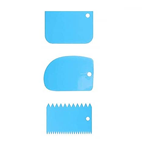CONNECTWIDE CONNECTWIDE 3Pcs ABS Dough Cutter Scrappers FoodSafe Bread Dough Scraper Flexible Practical Bench Cake Scraper Jagged Edges Scraper Curved Edge Scraper Flat Edge Scraper Multipurpose  - Image 1
