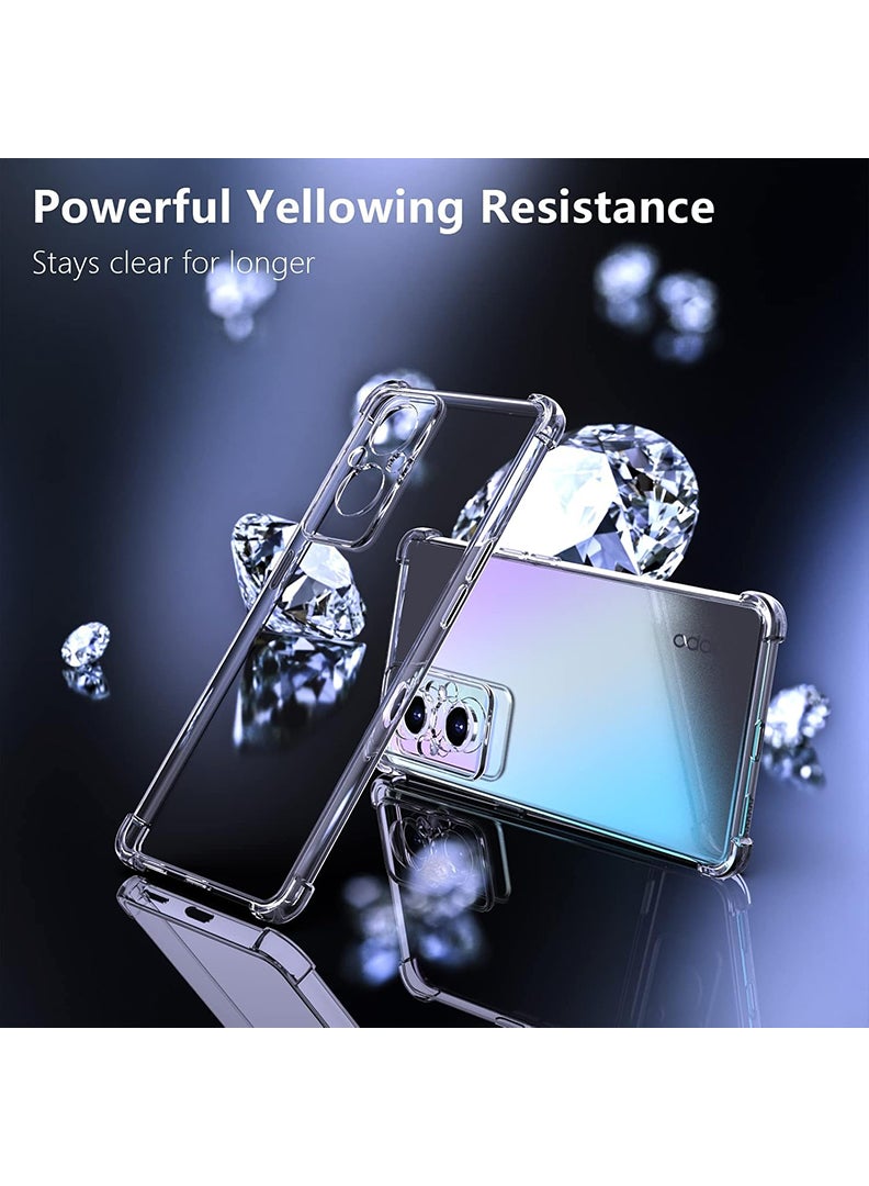 Theodor Oppo A96 China Clear Case, Shock-Absorption TPU Cell Phone Cover with Reinforced Corners, Soft Flexible & Crystal Clear Protective Bumper Case - Image 4