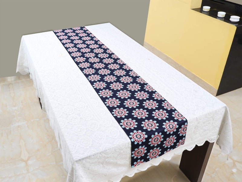 Tolexo Cotton Twill Mill Made Printed Table Runner for Dining Table | 6 Seater | 12 Inch Width x 86 Inch Length | Multi-Color | Pack of 1 Runner only - Image 1