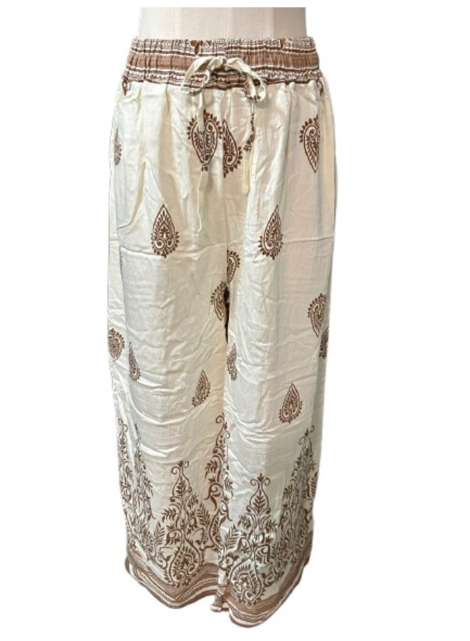 Printed Free Size Wide Leg Casual Pants for Women - Image 1