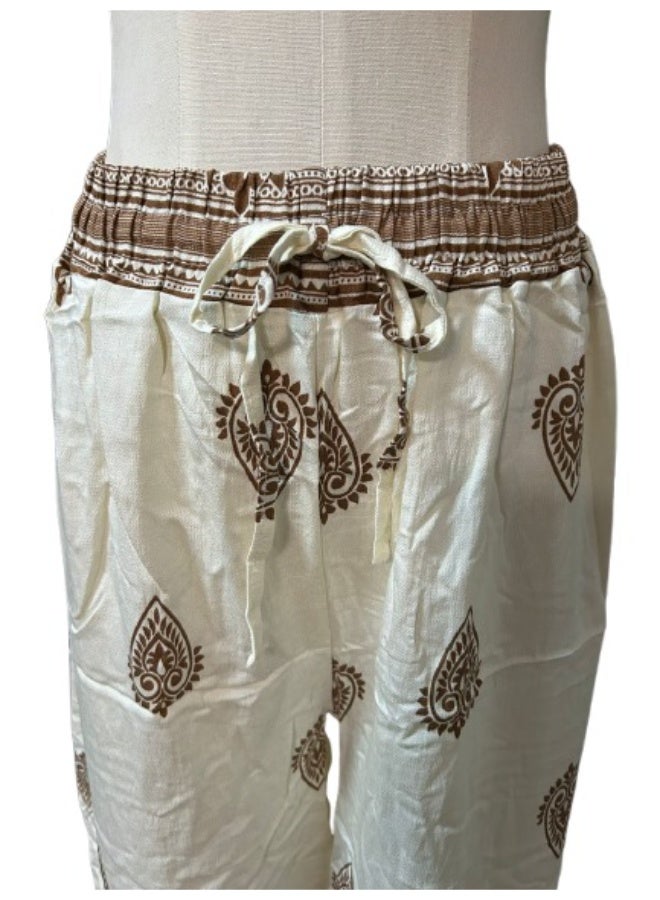 Printed Free Size Wide Leg Casual Pants for Women - Image 2