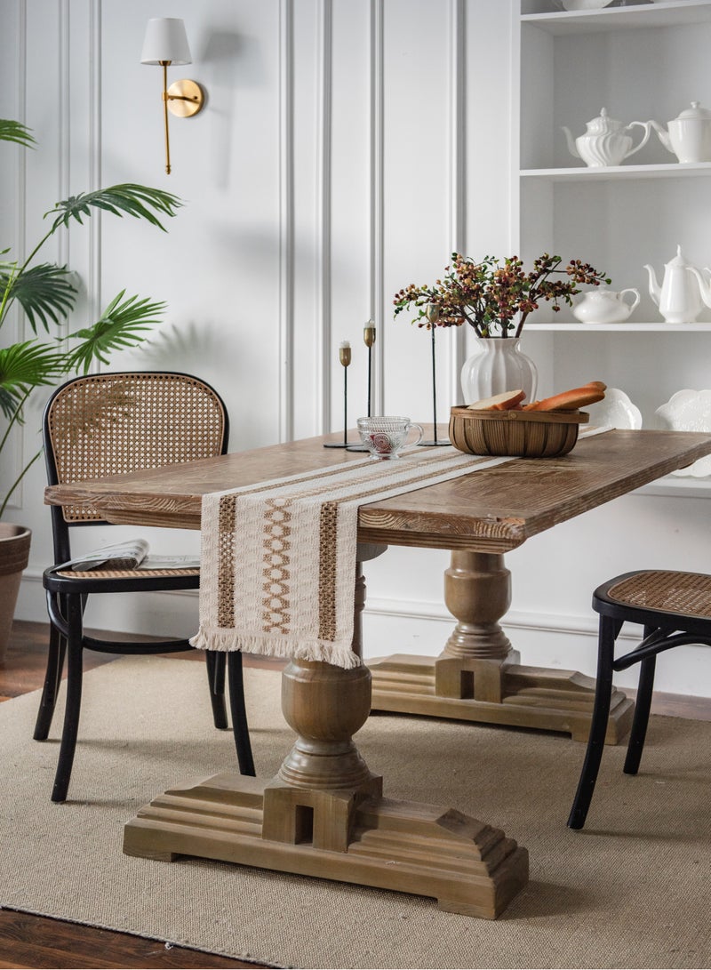 bbet Table Runner,Dining Table Accessories Bohemian Table Runner for Home Decoration, Restaurant Decoration, Table Runner Set  with Tassels 30*180cm Runner Table Coffee Table Cover  Table Decoration - Image 4