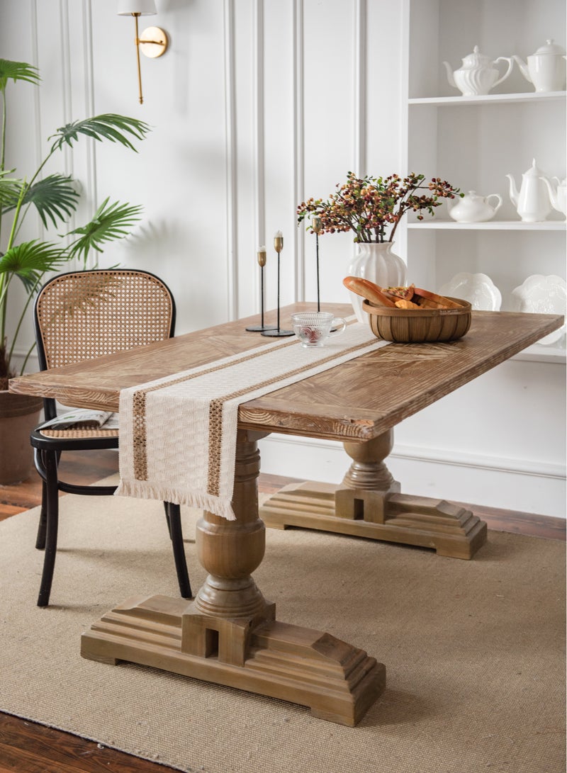 bbet Table Runner,Dining Table Accessories Bohemian Table Runner for Home Decoration, Restaurant Decoration, Table Runner Set  with Tassels 30*180cm Runner Table Coffee Table Cover  Table Decoration - Image 2