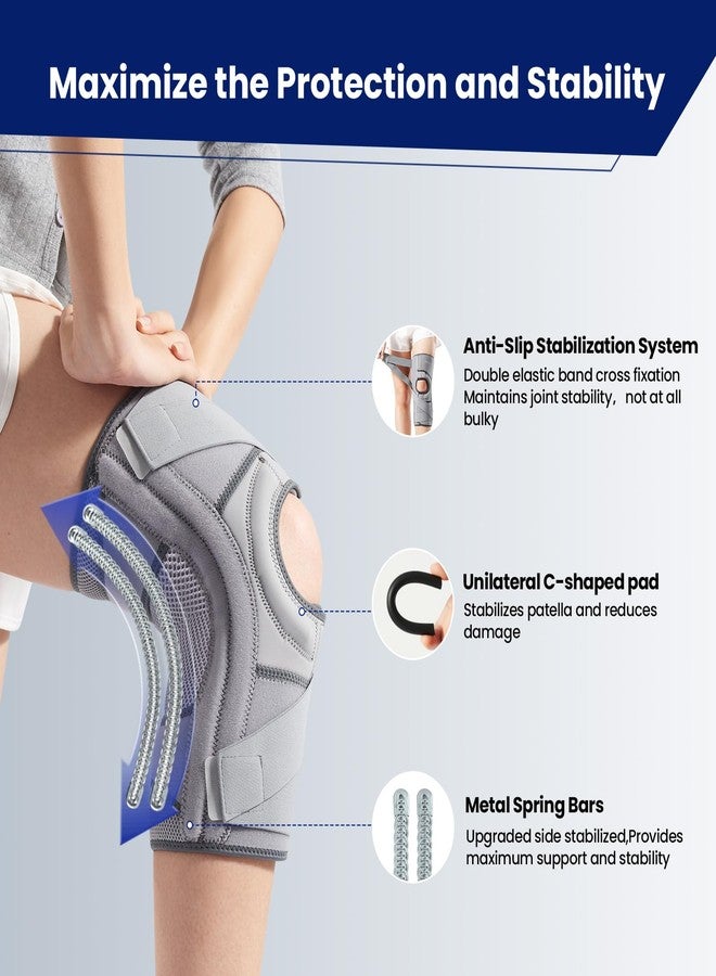Galvaran Knee Brace for Meniscus Tear:Adjustable Knee Support for Maximum Knee Pain,Side Stabilizers for Injury or Surgery Recovery - Men and Women - Image 4