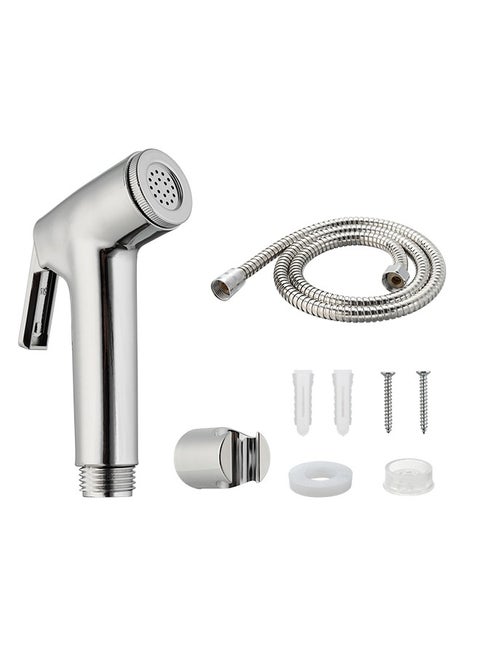 UV Bidet Sprayer Kit with - 1.2m Silver - Wall-Mounting Water Saving Handheld Spray with Adjustable Pressure and Sleek Mirror Polishing for Personal Hygiene and Plant Watering