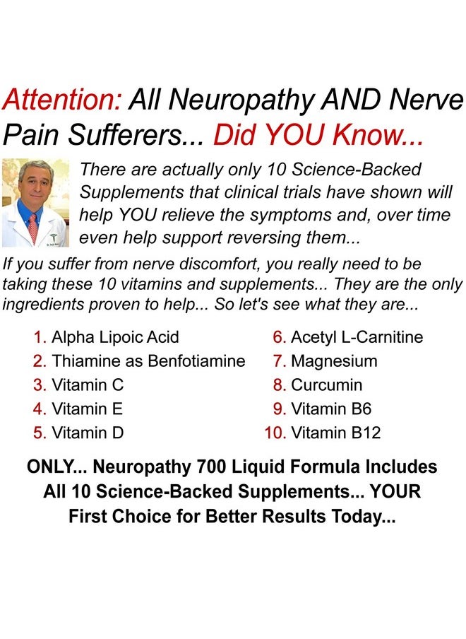 Nuturna - Neuropathy Sciatica Nerve Liquid Blend With 700 Mg Alpha Lipoic Acid Benfotiamine Peripheral Neuropathy Sciatic Back Feet Hand Legs Toe Best Maximum Strength Natural Renew Blend 16 Oz - Image 1