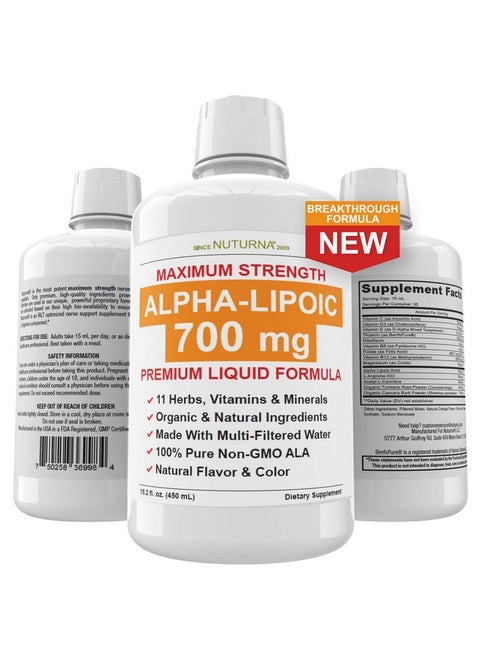 Neuropathy Sciatica Nerve Liquid Blend With 700 Mg Alpha Lipoic Acid Benfotiamine Peripheral Neuropathy Sciatic Back Feet Hand Legs Toe Best Maximum Strength Natural Renew Blend 16 Oz