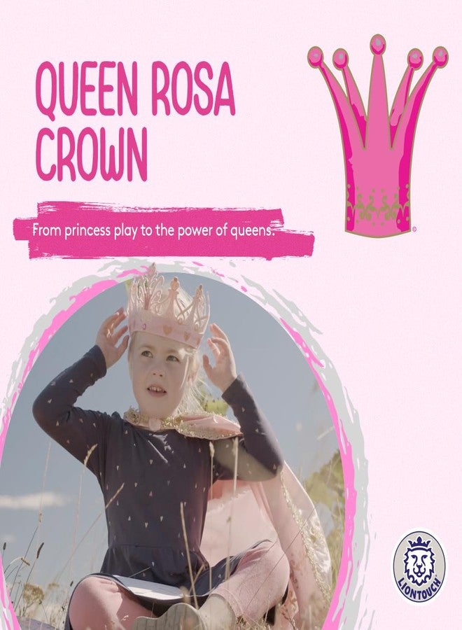 Liontouch - Queen Rosa Crown for Girls | Age 3-8 Years - Size Adjustable | Pretend Play Accessory in Pink for Dress Up, Royal Costumes & Fancy Dresses for Kids | Made of Durable Foam - Image 2