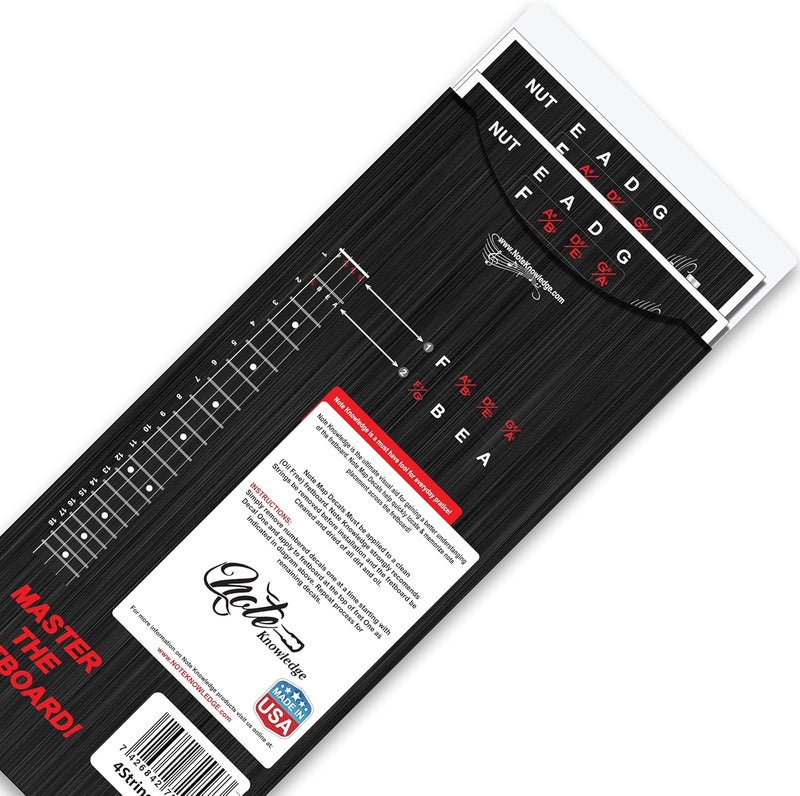 Note Knowledge Bass Guitar Fretboard Note Map Decals/Stickers for Learning Notes, Chords & Scales. - Image 3