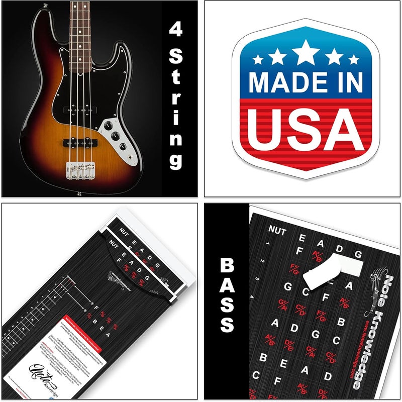 Note Knowledge Bass Guitar Fretboard Note Map Decals/Stickers for Learning Notes, Chords & Scales. - Image 5