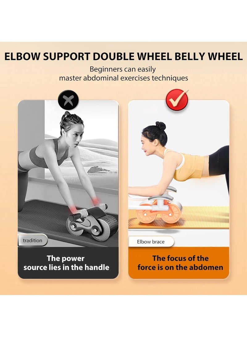 Compact Ab Roller Wheel with Stainless Steel Hub White/Orange, 12cm - Image 2
