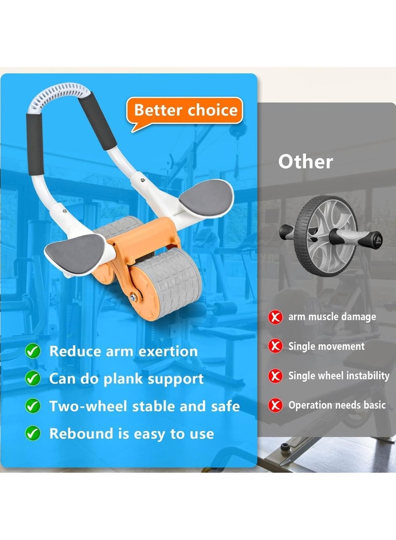 Compact Ab Roller Wheel with Stainless Steel Hub White/Orange, 12cm - Image 3