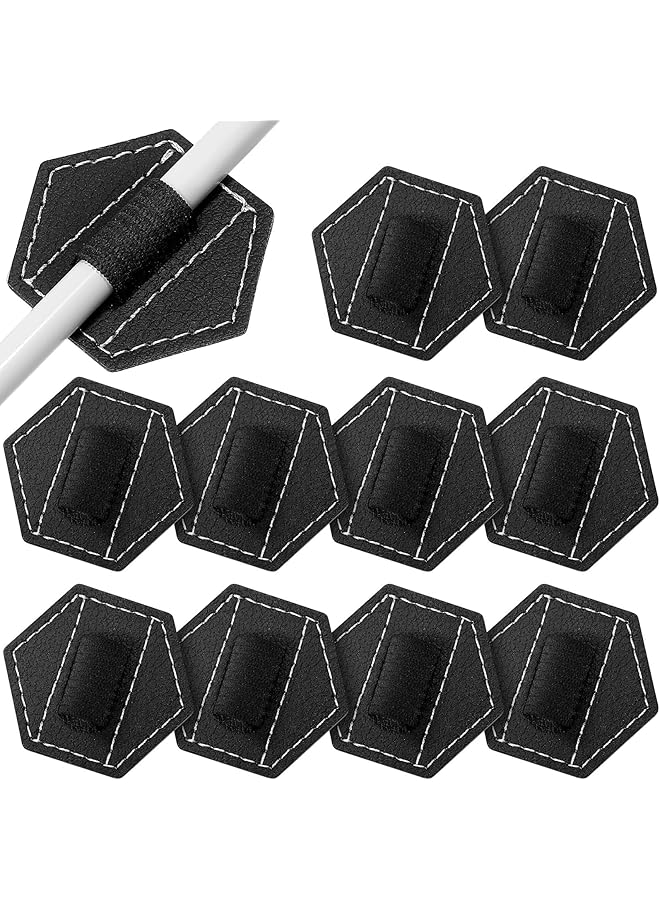 erorex Pen Loops Holder Self Adhesive Pen Holders For Notebook Self Adhesive Hexagon Leather Pencil Holder With Elastic Loop Designed For Notebooks Journals Calendars Tablet - Image 1