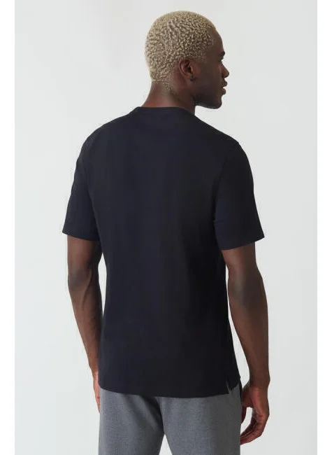 Bisse Men's Silk Finished Basic Crew Neck T-Shirt BLACK TS22Y22011_D99