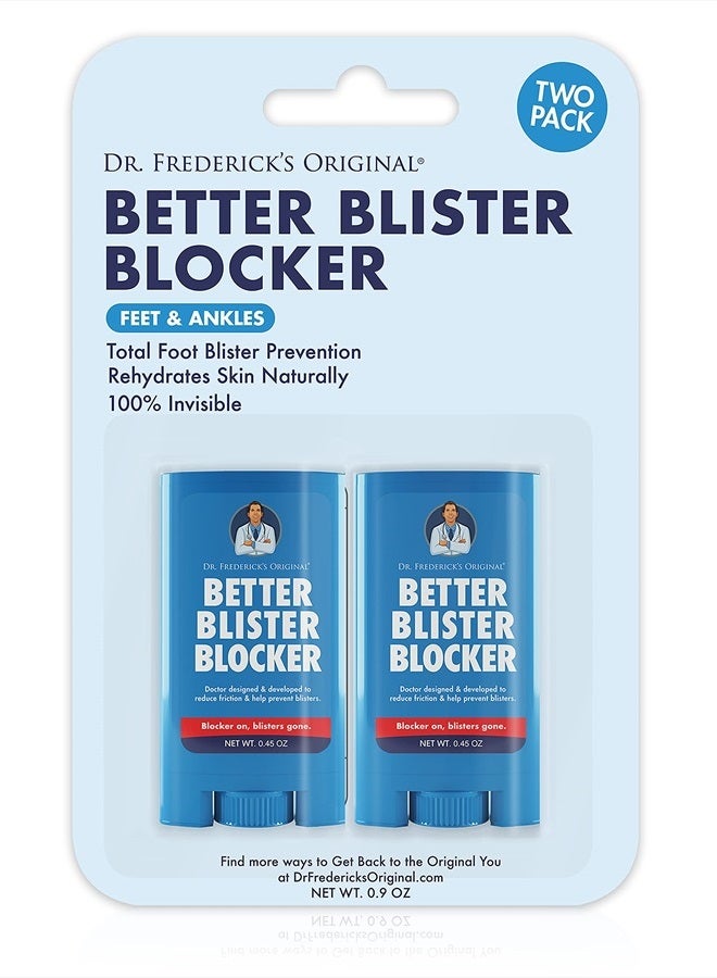 Dr. Frederick's Original Better Blister Blocker 0.90 oz - 2 Sticks - Anti Chafing Stick - Anti Blister Balm - Blister Prevention & Pain Relief - Anti Chafe Stick for Travel - Theme Park Essentials - Image 1