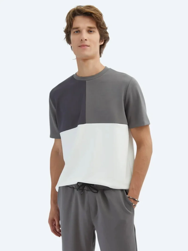 Kip Grey Plain Crew Neck T-Shirt