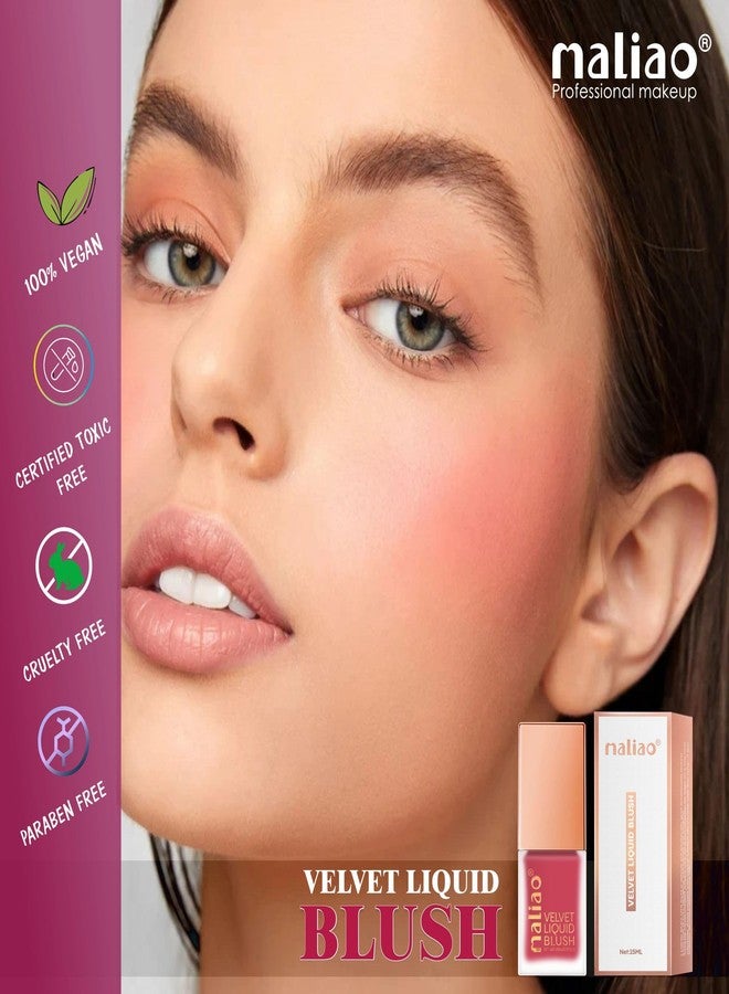 Maliao Velvet Liquid Blush - Radiant Flush of Color for Every Look (02-ROSE PINK)15ml - Image 5