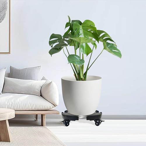 C CASIMR CASIMR Plant Caddy with Wheels, Heavy Duty 440lbs Capacity Rolling Plant Stand, 15-20 Inch Adjustable Indoor Outdoor Plant Dolly, Round Plant Roller Base Flower Pot Rack Holder Trolley Casters Tray - Image 5