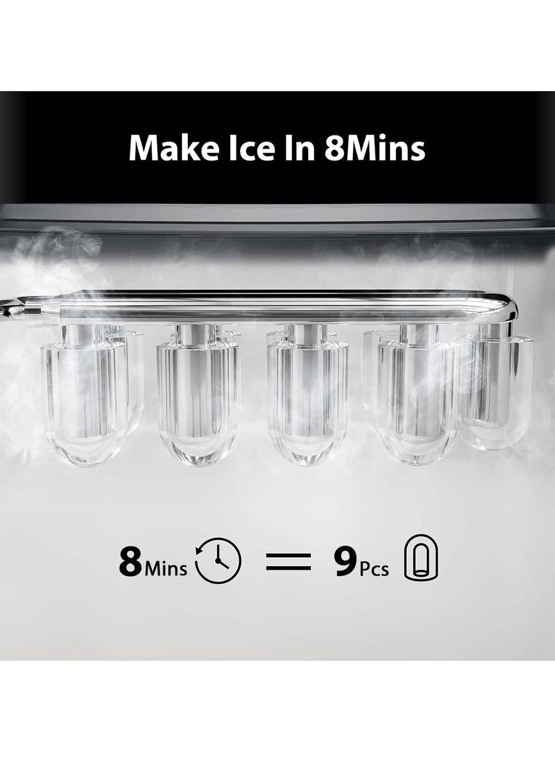 آر إيه أف ماكينة صنع الثلج المحمولة من RAF للمطبخ | 26 رطلاً من الثلج في 24 ساعة | ماكينة صنع ثلج سريعة | ماكينة تنظيف ذاتي أوتوماتيكية مع أحجام ثلج قابلة للتعديل ونظام تبريد منخفض الضوضاء - Image 3