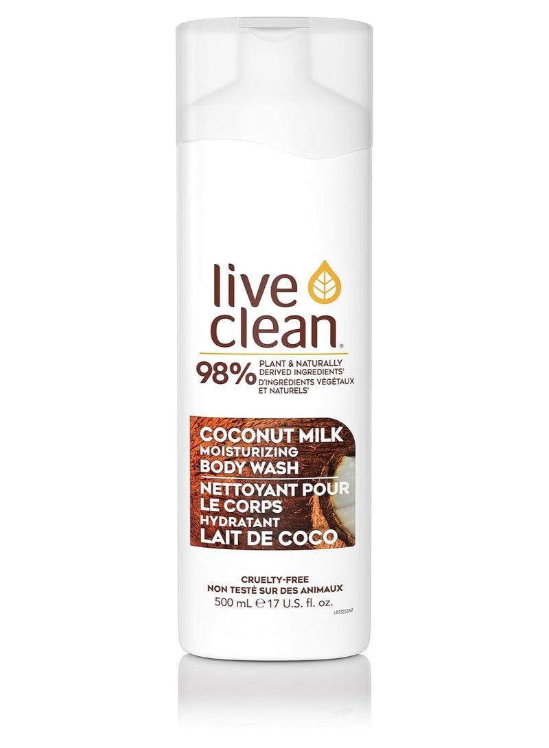 Live Clean Body Wash, Moisturizing Coconut Milk, 17 Oz