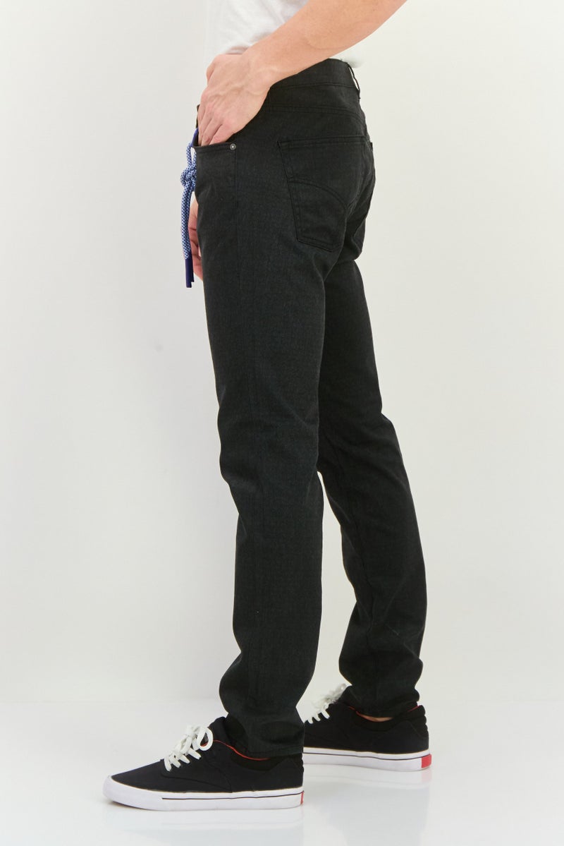 GAS Men Slim  Fit Solid Chino Pants, Charcoal - Image 2