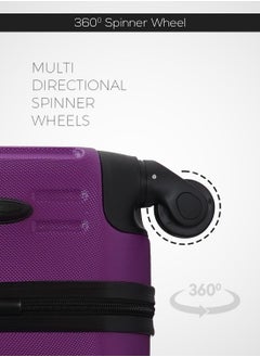 PARAJOHN Alpha ABS Hardside Spinner Check In Large Luggage Trolley 28 Inch Purple  - Image 4