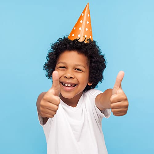 Festiko® Polka Dot Cone Party Hats (12 Pcs), Theme Birthday Supplies, Return Gifts for Kids, Gift Accessories, Party Items, Paper Cone Party Hats/Cap, Party wearables,Orange - Image 5