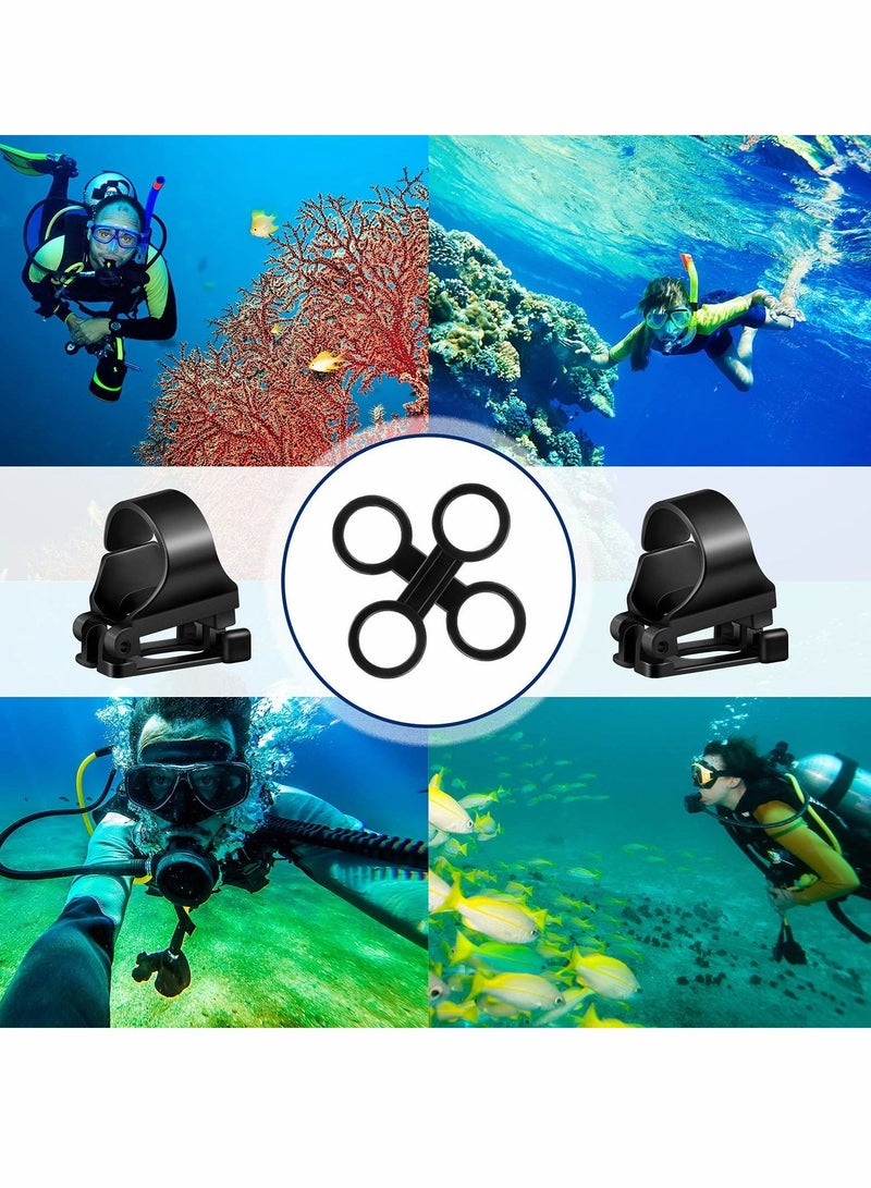 SYOSI Snorkel Clip Diving Universal, Silicone Clip Diving Snorkel Bracket Plastic Clip, Mask Snorkel Clip Diving Accessories Snorkeling Equipment (12 Pcs, Black) - Image 5