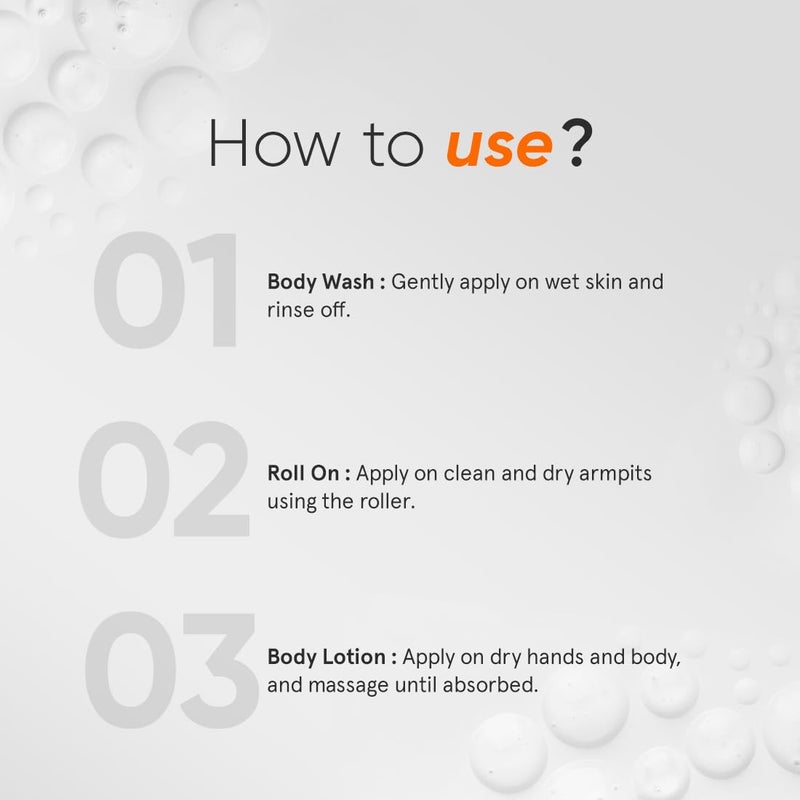 Minimalist Body Care Kit  2 Salicylic Acid Body Wash  Underarm RollOn  Niacinamide 5 Body Lotion  Ideal for Body Acne  Bumpy Skin Hydration  Barrier Repair Odor  Darkness  For Women  Men - Image 2