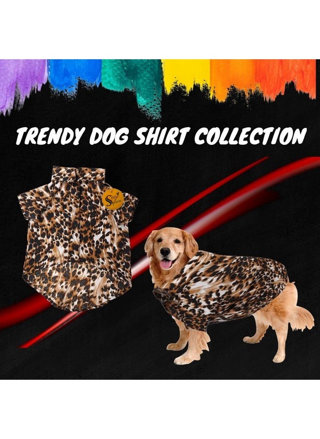 Sage Square Funky Soft Material Dog Shirt | Cool/Funky Print Pet | Soft Light Weight | Comfortable & Breathable Dog Clothing | Trendy Vest Outfit (Xxlarge - 28 Inch) (Leopard Print)  - Image 2