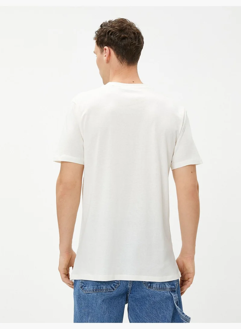 كوتون Slogan Printed T-Shirt Pizza Themed Crew Neck Cotton