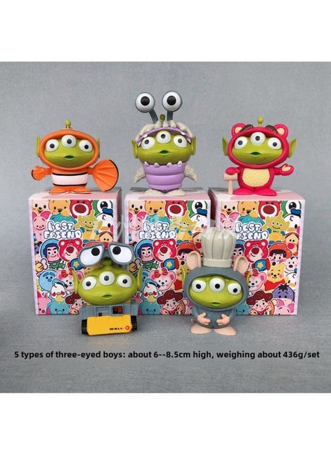 7 Disney Strawberry Bear Stiffy Mickey Mouse Eternal Flower Modeling Blind Box Gashapon Doll Hand-made Toy-Color:Five Three-eyed Children (please Take A Multiple Of 5 And Send A Complete Set Of 5 Directly) Will Not Be Delivered In Bulk
